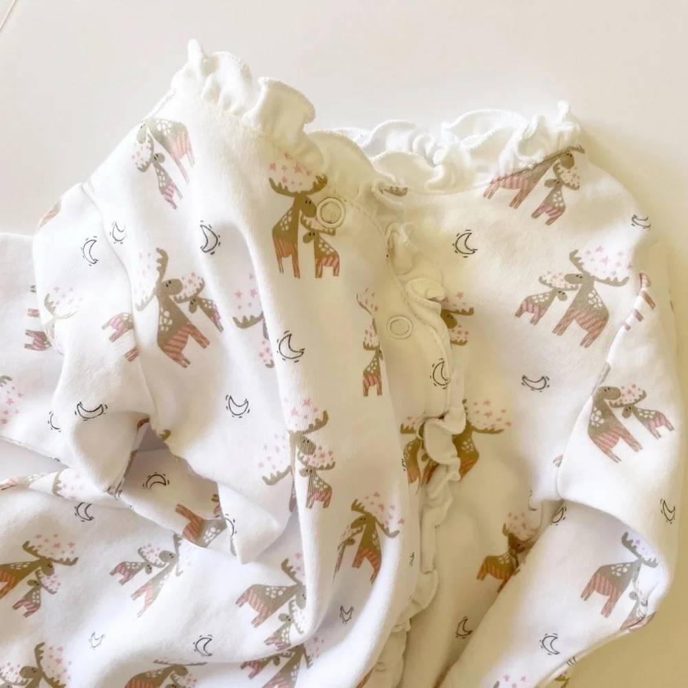 Feather Baby 3-6M Ruffle Kimono Footie